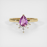 0.81 Ct. Pink Sapphire Ring, 18K Yellow Gold 1