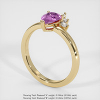 0.81 Ct. Pink Sapphire Ring, 18K Yellow Gold 2
