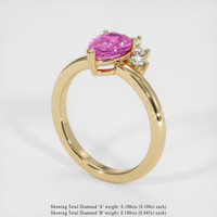 1.57 Ct. Pink Sapphire Ring, 18K Yellow Gold 2