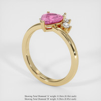 1.21 Ct. Pink Sapphire Ring, 18K Yellow Gold 2