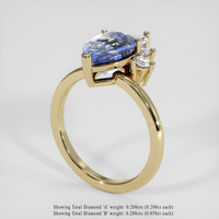 2.57 Ct. Bi Color Sapphire Ring, 18K Yellow Gold 2