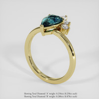 2.07 Ct. Greenish Blue Sapphire Ring, 18K Yellow Gold 2