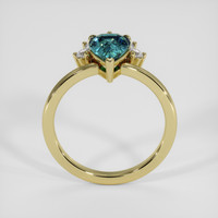 2.07 Ct. Greenish Blue Sapphire Ring, 18K Yellow Gold 3