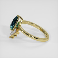 2.07 Ct. Greenish Blue Sapphire Ring, 18K Yellow Gold 4