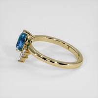 1.02 Ct. Greenish Blue Sapphire Ring, 18K Yellow Gold 4