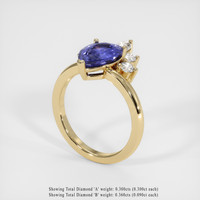 2.45 Ct. Color Change Sapphire Ring, 18K Yellow Gold 2