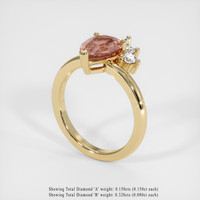 2.09 Ct. Orangish Brown Sapphire Ring, 18K Yellow Gold 2