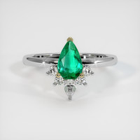 0.57 Ct. Emerald Ring, 18K Yellow & White 1