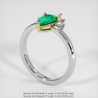 0.57 Ct. Emerald Ring, 18K Yellow & White 2