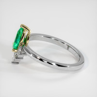 0.57 Ct. Emerald Ring, 18K Yellow & White 4