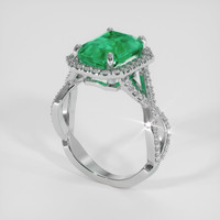 4.00 Ct. Emerald Ring, Platinum 950 2