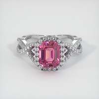 2.08 Ct. Pink Sapphire Ring, Platinum 950 1
