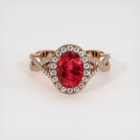 2.31 Ct. Ruby Ring, 14K Rose Gold 1