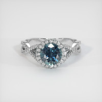 1.59 Ct. Greenish Blue Sapphire Ring, 10K White Gold 1
