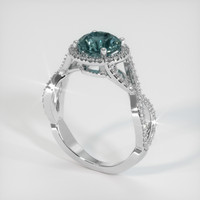 1.59 Ct. Greenish Blue Sapphire Ring, 10K White Gold 2