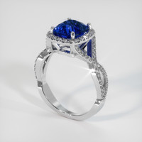 3.10 Ct. Blue Sapphire Ring, 14K White Gold 2