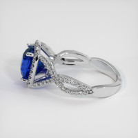 3.10 Ct. Blue Sapphire Ring, 14K White Gold 4