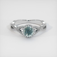 0.74 Ct. Sapphire Ring, 14K White Gold 1
