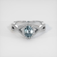 0.78 Ct. Sapphire Ring, 14K White Gold 1