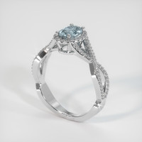 0.78 Ct. Sapphire Ring, 14K White Gold 2