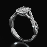 1.03 Ct. White Sapphire Ring, 14K White Gold 2