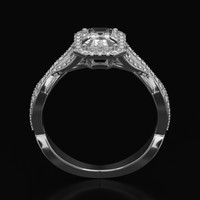 1.03 Ct. White Sapphire Ring, 14K White Gold 3