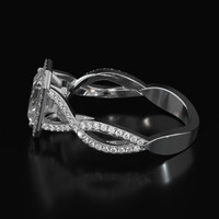 1.03 Ct. White Sapphire Ring, 14K White Gold 4