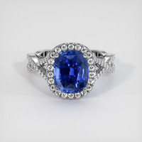 3.47 Ct. Sapphire Ring, 18K White Gold 1