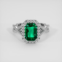 2.91 Ct. Emerald Ring, 18K White Gold 1