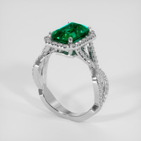 2.91 Ct. Emerald Ring, 18K White Gold 2