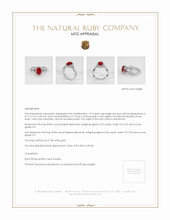 Ruby Ring 1.97 Ct., 18K White Gold Appraisal