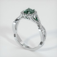 0.78 Ct. Sapphire Ring, 18K White Gold 2