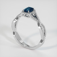 0.83 Ct. Sapphire Ring, 18K White Gold 2