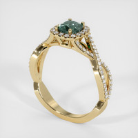 0.78 Ct. Green Sapphire Ring, 14K Yellow Gold 2