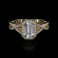 1.03 Ct. White Sapphire Ring, 14K Yellow Gold 1