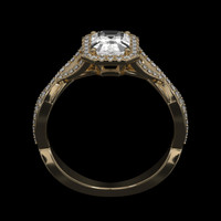 1.03 Ct. White Sapphire Ring, 14K Yellow Gold 3