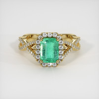 1.53 Ct. Emerald Ring, 18K Yellow Gold 1