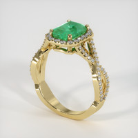 1.53 Ct. Emerald Ring, 18K Yellow Gold 2