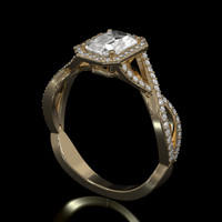 1.03 Ct. White Sapphire Ring, 18K Yellow Gold 2