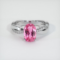 2.73 Ct. Pink Sapphire Ring, Platinum 950 1