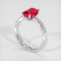 2.06 Ct. Ruby Ring, Platinum 950 2