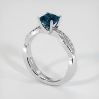 1.69 Ct. Greenish Blue Sapphire Ring, Platinum 950 2