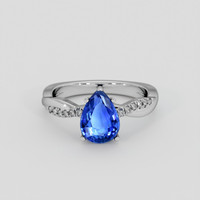 2.07 Ct. Blue Sapphire Ring, Platinum 950 1