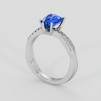 2.07 Ct. Blue Sapphire Ring, Platinum 950 2