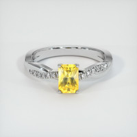 0.84 Ct. Yellow Sapphire Ring, Platinum 950 1
