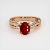 1.54 Ct. Ruby Ring, 14K Rose Gold 1