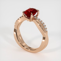 1.54 Ct. Ruby Ring, 14K Rose Gold 2