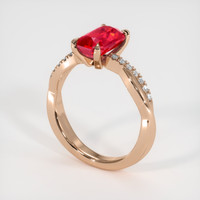 2.06 Ct. Ruby Ring, 14K Rose Gold 2