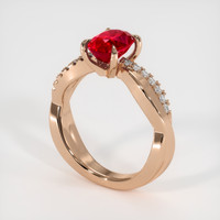 1.22 Ct. Ruby Ring, 14K Rose Gold 2