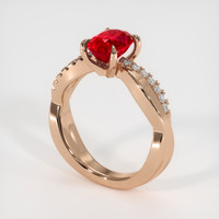 1.54 Ct. Ruby Ring, 14K Rose Gold 2